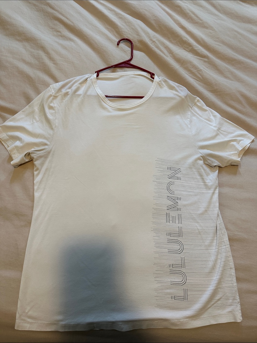 lululemon athletica White Short-Sleeve Crewneck Tee with Vertical Logo